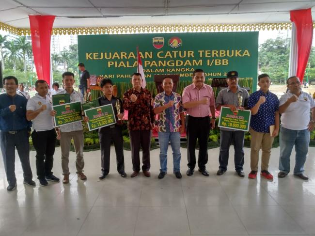 Kasdam Tutup Kejuaraan Catur Terbuka Piala Pangdam I BB 2018